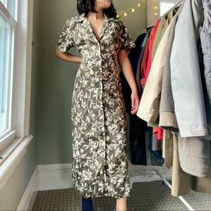 Vtg Button Down Shirt Dress